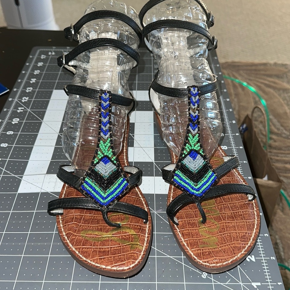 Sam Edelman Beaded Gator Sandals Women’s size 9